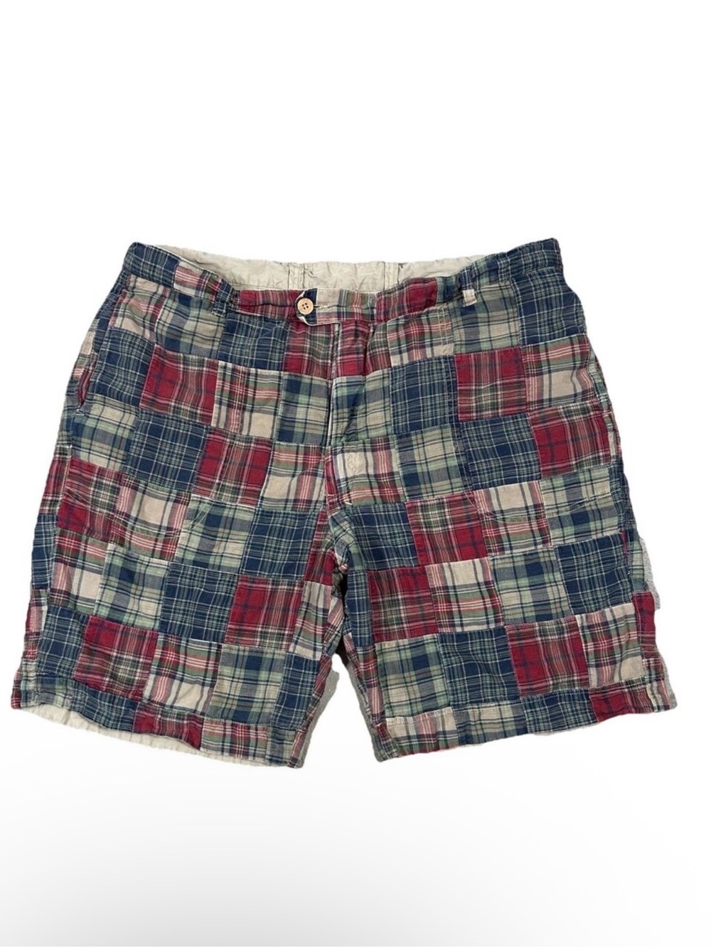 Vtg Pendleton REVERSIBLE Shorts Madras to Khaki Mens Size 40 Patchwork